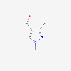 molecular formula C8H12N2O B13319653 1-(3-Ethyl-1-methyl-1H-pyrazol-4-yl)ethan-1-one 