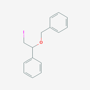 molecular formula C15H15IO B13319661 [(2-Iodo-1-phenylethoxy)methyl]benzene 