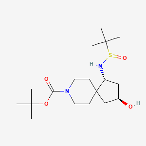 rel-tert-Butyl (1R,3S)-1-((tert-butylsulfinyl)amino)-3-hydroxy-8-azaspiro[4.5]decane-8-carboxylate