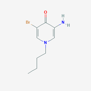 molecular formula C9H13BrN2O B13319696 3-Amino-5-bromo-1-butyl-1,4-dihydropyridin-4-one 