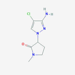 molecular formula C8H11ClN4O B13319709 3-(3-Amino-4-chloro-1H-pyrazol-1-YL)-1-methylpyrrolidin-2-one 