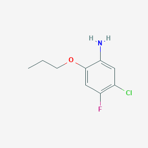 molecular formula C9H11ClFNO B13319726 5-Chloro-4-fluoro-2-propoxyaniline 