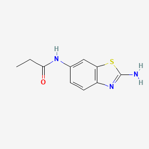 molecular formula C10H11N3OS B13319771 N-(2-amino-1,3-benzothiazol-6-yl)propanamide 