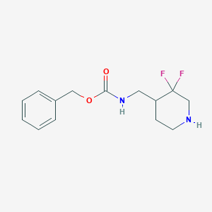 molecular formula C14H18F2N2O2 B13319801 Benzyl N-[(3,3-difluoropiperidin-4-yl)methyl]carbamate 