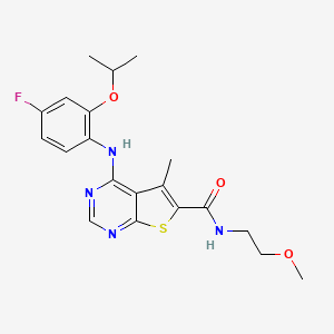 4-((4-Fluoro-2-isopropoxyphenyl)amino)-N-(2-methoxyethyl)-5-methylthieno[2,3-d]pyrimidine-6-carboxamide