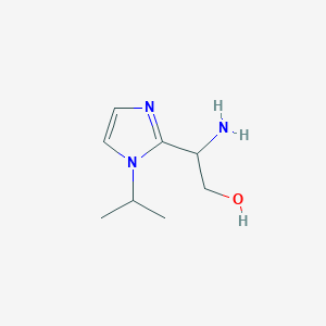 molecular formula C8H15N3O B13319833 2-Amino-2-[1-(propan-2-yl)-1H-imidazol-2-yl]ethan-1-ol 