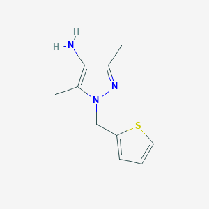 molecular formula C10H13N3S B13319840 3,5-dimethyl-1-(thiophen-2-ylmethyl)-1H-pyrazol-4-amine 