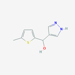 molecular formula C9H10N2OS B13319852 (5-methylthiophen-2-yl)(1H-pyrazol-4-yl)methanol 