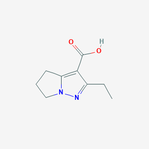 molecular formula C9H12N2O2 B13319929 2-Ethyl-5,6-dihydro-4H-pyrrolo[1,2-b]pyrazole-3-carboxylic acid 