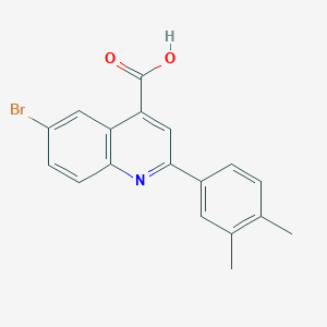 molecular formula C18H14BrNO2 B1331993 6-溴-2-(3,4-二甲苯基)喹啉-4-羧酸 CAS No. 351155-45-8