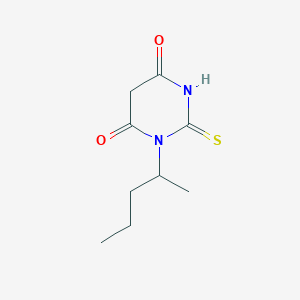 molecular formula C9H14N2O2S B13319934 1-(1-methylbutyl)-2-thioxodihydropyrimidine-4,6(1H,5H)-dione CAS No. 852399-71-4