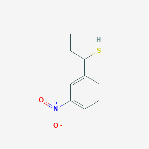 molecular formula C9H11NO2S B13319949 1-(3-Nitrophenyl)propane-1-thiol 