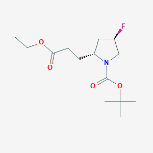 tert-Butyl (2R,4R)-2-(3-ethoxy-3-oxopropyl)-4-fluoropyrrolidine-1-carboxylate