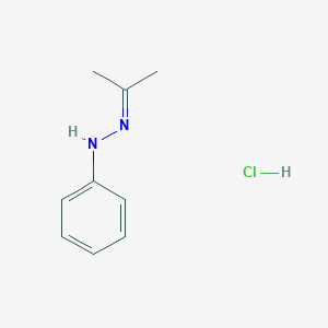 molecular formula C9H13ClN2 B13319977 1-Phenyl-2-(propan-2-ylidene)hydrazinehydrochloride 