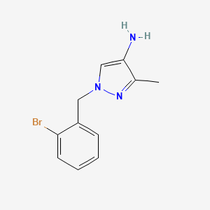 molecular formula C11H12BrN3 B13319978 1-[(2-Bromophenyl)methyl]-3-methyl-1H-pyrazol-4-amine 