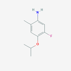 molecular formula C10H14FNO B13320029 5-Fluoro-2-methyl-4-(propan-2-yloxy)aniline 