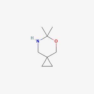 molecular formula C8H15NO B13320031 6,6-Dimethyl-5-oxa-7-azaspiro[2.5]octane 