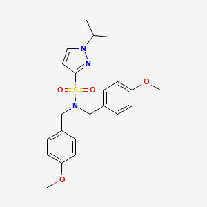 molecular formula C22H27N3O4S B13320049 1-Isopropyl-N,N-bis(4-methoxybenzyl)-1H-pyrazole-3-sulfonamide 