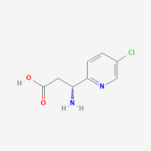 molecular formula C8H9ClN2O2 B13320078 (3R)-3-Amino-3-(5-chloropyridin-2-YL)propanoic acid 