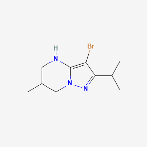 molecular formula C10H16BrN3 B13320100 3-Bromo-6-methyl-2-(propan-2-yl)-4H,5H,6H,7H-pyrazolo[1,5-a]pyrimidine 