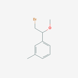 molecular formula C10H13BrO B13320146 1-(2-Bromo-1-methoxyethyl)-3-methylbenzene 