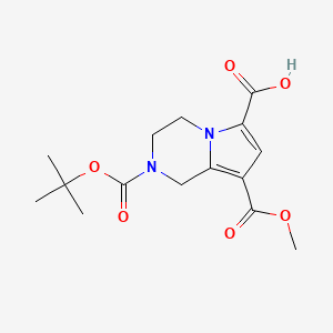 2-(Tert-butoxycarbonyl)-8-(methoxycarbonyl)-1,2,3,4-tetrahydropyrrolo[1,2-a]pyrazine-6-carboxylic acid