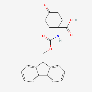 molecular formula C22H21NO5 B1332017 1-((((9H-芴-9-基)甲氧基)羰基)氨基)-4-氧代环己烷羧酸 CAS No. 285996-74-9