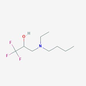 molecular formula C9H18F3NO B13320170 3-(Butyl(ethyl)amino)-1,1,1-trifluoropropan-2-ol 