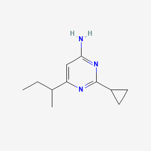 molecular formula C11H17N3 B13320176 6-(Butan-2-yl)-2-cyclopropylpyrimidin-4-amine 