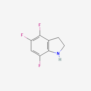 molecular formula C8H6F3N B13320237 4,5,7-trifluoro-2,3-dihydro-1H-indole 