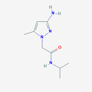 molecular formula C9H16N4O B13320243 2-(3-Amino-5-methyl-1H-pyrazol-1-YL)-N-isopropylacetamide 