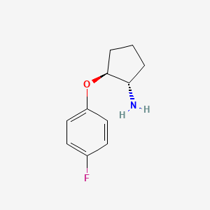 molecular formula C11H14FNO B13320255 (1S,2S)-2-(4-Fluorophenoxy)cyclopentan-1-amine 