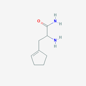 molecular formula C8H14N2O B13320257 2-Amino-3-(cyclopent-1-en-1-yl)propanamide 