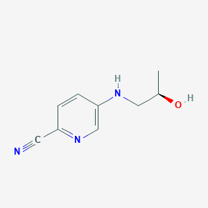 molecular formula C9H11N3O B13320261 5-{[(2R)-2-hydroxypropyl]amino}pyridine-2-carbonitrile 