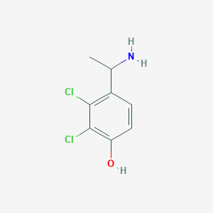 molecular formula C8H9Cl2NO B13320270 4-(1-Aminoethyl)-2,3-dichlorophenol 