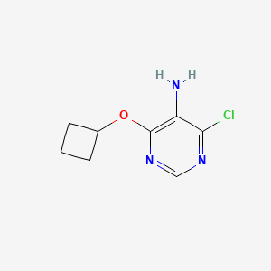 molecular formula C8H10ClN3O B13320313 4-Chloro-6-cyclobutoxypyrimidin-5-amine 