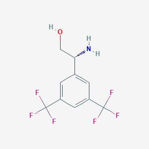 molecular formula C10H9F6NO B13320335 (R)-2-Amino-2-(3,5-bis(trifluoromethyl)phenyl)ethanol 