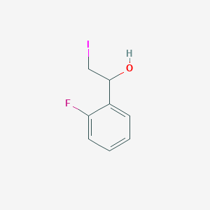 molecular formula C8H8FIO B13320359 1-(2-Fluorophenyl)-2-iodoethan-1-ol 