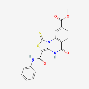 Methyl 5-oxo-3-(phenylcarbamoyl)-1-thioxo-4,5-dihydro-1H-thiazolo[3,4-a]quinazoline-8-carboxylate