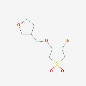 molecular formula C9H15BrO4S B13320373 3-Bromo-4-[(oxolan-3-yl)methoxy]-1lambda6-thiolane-1,1-dione 