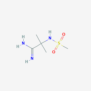 molecular formula C5H13N3O2S B13320407 2-Methanesulfonamido-2-methylpropanimidamide 