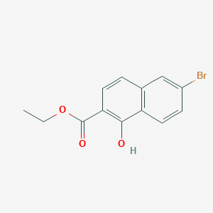 molecular formula C13H11BrO3 B13320415 Ethyl 6-bromo-1-hydroxy-2-naphthoate 