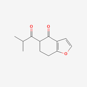 molecular formula C12H14O3 B13320435 5-(2-Methylpropanoyl)-4,5,6,7-tetrahydro-1-benzofuran-4-one 