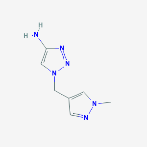 molecular formula C7H10N6 B13320446 1-[(1-methyl-1H-pyrazol-4-yl)methyl]-1H-1,2,3-triazol-4-amine 