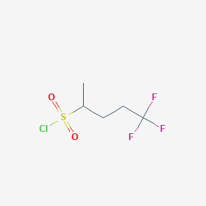 molecular formula C5H8ClF3O2S B13320466 5,5,5-Trifluoropentane-2-sulfonyl chloride 