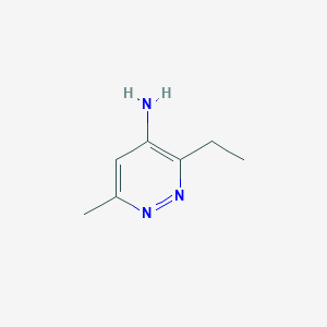 molecular formula C7H11N3 B13320474 3-Ethyl-6-methylpyridazin-4-amine 