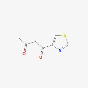 molecular formula C7H7NO2S B13320475 1-(1,3-Thiazol-4-yl)butane-1,3-dione 