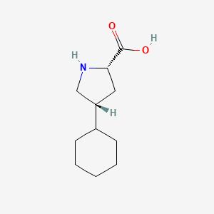 molecular formula C11H19NO2 B13320491 (2S,4R)-4-Cyclohexylpyrrolidine-2-carboxylic acid 