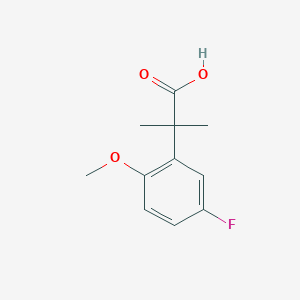 molecular formula C11H13FO3 B13320506 2-(5-Fluoro-2-methoxyphenyl)-2-methylpropanoic acid 