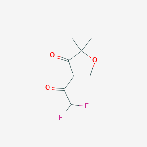 molecular formula C8H10F2O3 B13320514 4-(2,2-Difluoroacetyl)-2,2-dimethyloxolan-3-one 